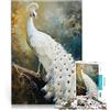 KGUHVFTK per adultiPuzzle da 2000 pezzi "Bellissimo pavone bianco" Fatto di carta，per 14+ Gioco impegnativo e gioco per famiglie Regali difficili per donne e uomini。misurare：70x100cm/27.5x39.3pollice