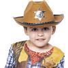 Rubie's Rubies Cappello sceriffo marrone per ragazzo e ragazza, cappello da cowbow o cowgirl con placca sceriffo sul davanti, originale, ideale per Halloween, Natale, carnevale e compleanno.