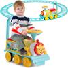 SOARS Treno elettrico per bambini, auto per bambini con musica e luci, guida realistica con pista in PP, spazio nascosto, carico 25 kg, per ragazzi e ragazze 3 anni + (blu+giallo)