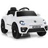 Tecnobike Shop Auto Elettrica per Bambini Volkswagen Maggiolino New Beetle Small 12V Telecomando Luci Led Suoni (Bianco)