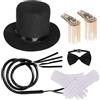 Generic da circo da donna | Set di spalline, frusta, guanti, cappello a cilindro, papillon, spalline, guanti, frusta, puntelli per donne, uomini, eventi a tema circo, feste