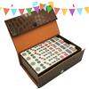 Generico Set Per Il Gioco Di Mahjong - Giochi da Tavolo Portatili | Mini Set di Mahjong con Scatola di Conservazione,Ideale per Casa Giardino Viaggio Campeggio Picnic Festa e Famiglie Principianti