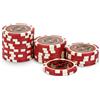 POKEO Fiches Poker 11,5g Insert Metallo Laser - Rotolo 25 Pezzi, Valore 5 Rosso - Texas Hold'em Blackjack Poker Set