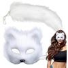 Generic Set costume cosplay animale | Set coda di animale | mezza copertura del viso pelosa per festa di raduno