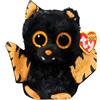 Ty - Peluche - Beanie Boos Speciale Halloween - Pipistrello -Mortimer - Occhioni e ali arancioni glitter - Il pupazzo con gli occhi grandi scintillanti - 15 Cm - 36493