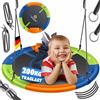 KESSER® Altalena a disco, diametro 60 cm, portata fino a 200 kg, con cuscino e 4 manici regolabili, per interni ed esterni, per bambini e adulti, multicolore
