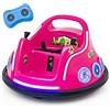 COSTWAY 12V Autoscontro Elettrico per Bambini, Macchina Elettrica per Bambini con Design Girevole a 360° Telecomando Luci Musica, Macchina Cavalcabile per Bambini 37-96 Mesi (Rosa)