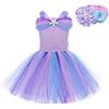 Generico Abito tutu a sirena per ragazze,Costume da ballo di carnevale per le vacanze della principessa | Abito tutu da principessa con fascia per capelli, abiti da principessa per il compleanno di Halloween