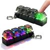 Generico 2 Pezzi Tastiera Fidget Toy - 4 Pulsanti 7 Colori Tastiera Giocattolo Luminosa, RGB Lucis Tastiere Meccaniche Giocattolo Clicker Per Alleviare Lo Stress, Portachiavi Portatile Per Viaggio E Ufficio