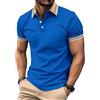 IRIRI Polo da Uomo a Maniche Corte Casual Slim Fit, Colletto con Punta a Contrasto, Parte Superiore in Poliestere, Morbida Leggera Traspirante(Nero,M)
