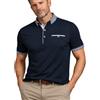 Xact Polo Uomo Manica Corta Cotone Stretch, Maglietta Jersey con Colletto Button Down, Taschino Finto, Regular Fit Smart Casual per Lavoro Golf Viaggio, Bianco Brillante, XXL