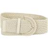 Allegra K Cintura da donna in tessuto extra largo per taglie forti con fibbia spessa, Bianco panna, 60-90cm