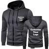 TURHAN Felpe con Cappuccio Personalizzate da Uomo Personalizzate Giacca con Cerniera Casual Pullover Caldi in Pile di Cotone Felpa Abbigliamento Sportivo Hip Hop Gray,XL