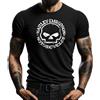 4people Maglietta nera Harley con logo teschio - stile ribelle per gli amanti del motociclo, Nero , L