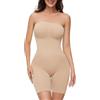 ciksob Body modellante senza spalline per le donne sotto il vestito controllo della pancia sollevatore del sedere senza cuciture modellante per tutto il corpo, Beige, Large