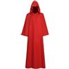YOSUWOAI Mantello per donna uomo halloween cosplay poncho con cappuccio medievale lungo maxi mantello sciolto outwear party party vestito retrò Halloween carnevale costume, O rosso 1, 3XL