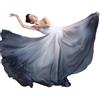 ORIDOOR Fata Lyrical Dance Gonna Gradiente Colore Chiffon Swing Gonna Balletto Modren Danza Costume Dancewear, Colore: nero e bianco., Taglia Unica