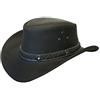 Infinity Leather Cappello Nero Safari in Pelle Occidentale Unisex in Stile Cowboy Australiano XXL