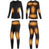 Gueploer Set di Biancheria Intima Riscaldata da Donna, Maglietta E Leggins Termici Elettrici con 16 Zone di Riscaldamento per Lavori All'aperto,Nero,M