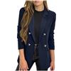 Generic Giacca blazer da donna, classico collo a tacca, giacche doppiopetto a maniche lunghe, capospalla, blazer casual da lavoro per ufficio, senza tasche I miei ordini Articoli Il mio ordine Tendenza, Blu