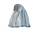Next Way Sciarpa foulard da uomo in cotone effetto stropicciato, fantasia a righe nei toni del blu cod 405-1