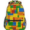 Ksajwzf Zaino per computer portatile, per ragazze, bambini, ragazzi, mattoncini giocattolo, libreria, scuola elementare, viaggi, escursionismo, zaino con nome, marca per uomini e donne, Multicolore