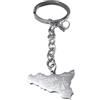amorili Portachiavi Sicilia in Acciaio Inossidabile - Simbolo Siciliano Trinacria | Idea Regalo per Siciliani, Uomo Donna, Souvenir Artigianale prt0339