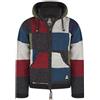 SHAKALOHA LIFE IS FOR LIVING SHAKALOHA - Cardigan patchwork di alta qualità con blu/rosso/antracite/verde/grigio - M Patch NH Winston uomo/unisex - giacca foderata in pile in lana di pecora prodotta in Nepal, Winston Patchwork