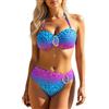 Generico Costumi da Bagno Due Pezzi, Top Tankini con Scollo a V e Slip Bikini Vita Alta, Stampa Animalier Sfumata, Abbigliamento Spiaggia Estivo #D