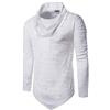 Huixin Camicia da Uomo Manica Lunga da Uomo Tempo Il Skinny Libero per Maniche Lunghe Pullover Hip Hop con Triangolo Buco Triangolo Elegante Colletto Stand (Color : Bianca, Size : M)