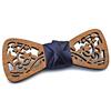 GIGETTO 1910 Papillon legno GIGETTO stelle Nodo raso blu Made in Italy