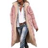 PZUYBZQ Piumino Lungo Da Donna Con Cappuccio, Giacca In Pile Reversibile, Cappotto Invernale Caldo Con Cappuccio A Maniche Lunghe Oversize(Light Pink,3XL)