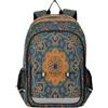 HMZXZ Zaino etnico mandala fiore zaino scuola zaino leggero zaino per laptop studente viaggio zaino indiano boho con strisce riflettenti, Multi