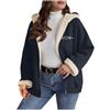 HAOLEI Donna Cappotto Invernale Fodera in Pile Teddy Giubbotto Sherpa Teddy Giacca Sci Felpa con Cappuccio in Peluche Fronte-Retro con Cerniera Cappotto Calda Ampia Confortevole Giubbotto Fleece Comoda