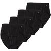 Sloggi 4 Pezzi Slip Sgambati Contenitivo Donna Control Tai, Nero 46