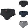 PRIMAL Boxer Uomo - Slip Uomo Offerta 4 Pezzi in Cotone Elasticizzato Taglie Maxi CONFORMATO (Slip Assortito 2 Nero 1 Blu 1 Grigio, 4XL/58)