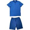 CAGI Pigiama Uomo in Cotone Estivo Leggero Serafino Corto 2 Bottoni 4348-4/M Medium Blu Bluette