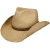 Stetson CAPPELLISHOP Fair Oaks Western Cappello da Cowboy Paglia Rafia Fascia in Pelle Unisex Primavera Estate