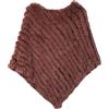 WSPDSD Vera Pelliccia Lavorata A Maglia Coniglio Poncho Gilet Moda Avvolgente Cappotto Scialle Signora Naturale Festa di Nozze - 4 Marrone Chiaro, Taglia Unica