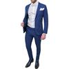 Evoga Abito Uomo Sartoriale Slim Fit in Cotone Completo Blu Nero Elegante Cerimonia (IT, Numero, 56, Regular, Regular, Blu)