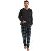 SaneShoppe Fleecepj29-44 Set di Pigiama, Nero, L Uomo