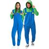 OppoSuits Adulto Unisex Luigi Onesie - Pigiama Intero Nintendo - Vestibilità Ampia - Tasche Incluse - Verde E Blu