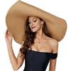 JDYaoYing Cappello di paglia da spiaggia oversize per le donne pieghevole grande cappello di paglia cappello con visiera grande cappello di paglia a tesa larga, cachi, 6