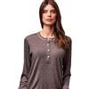 LORMAR Pigiama Donna in Viscosa Pesante Manica Lunga, Serie Papillon, Colore Tortora, con Polsini e Stampa Micropois (IT, Numero, 46, Regular, Regular, Tortora)