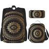 YANYU Astuccio portamatite con stampa mandala, leggero, casual, alla moda, borsa per il pranzo, borsa da viaggio di grande capacità, nero, taglia unica, Nero, taglia unica
