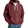 generic Felpa da uomo con cappuccio a maniche lunghe casual mezza cerniera felpa con cappuccio a nido d'ape con tasca a marsupio, vino, 5XL