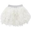 Generic Gonna tutù con paillettes per bambine e ragazze, con piume bianche, in morbido tulle scintillante, per spettacoli di danza, feste, celebrazioni, uso quotidiano, uscite casual, costume da ballo alla