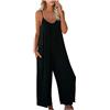 Fulidngzg Salopette Premaman, Elegante con Tasche Taglie Forti Salopette Casual Comode Sportiva Jumpsuit Curvy Lunga Tuta Intera Morbida Senza Maniche Tutina Gamba Larga Monospalla