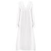GUOCU Donna Manica Lunga Camicia da Notte Vittoriana Principessa Palazzo retrò Scollo a V Profondo Pigiama Lungo Stile Principessa in Patch di Pizzo Lunga da Notte Abito da Notte Casual Bianca M