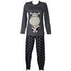 CRAZY FARM Pigiama Donna Morbido e Caldo Invernale Manica Lunga Collo Serafino Pantalone con Polsino Articolo 15781, 2509 Navy, M